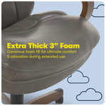 Serta Big and Tall Ergonomic Bonded Leather Executive Big & Tall Chair, 350 lb. Capacity, Gray (43506C)