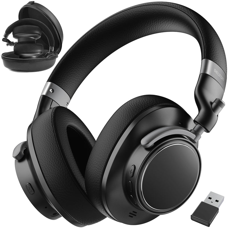 Delton M201 Wireless Active Noise Cancelling Bluetooth Stereo Business Computer Headset, Black (DBHM201D)
