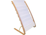 Alba Literature Holder, 8.3" x 11.7", White/Wood, Steel/ABS (DDEXPO8W BC)