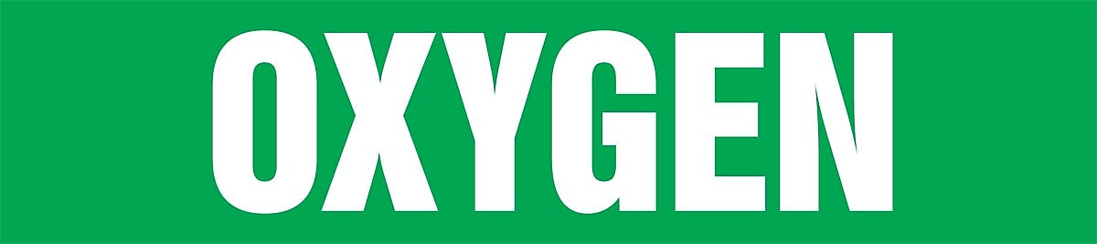 ACCUFORM SIGNS® Self-Stick Pipe Marker, OXYGEN, 3/4" to 1-1/4", White/Green, Each