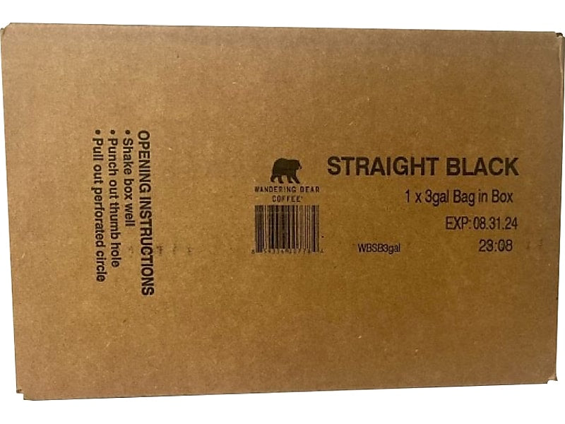 Wandering Bear Straight Black Cold Brew Coffee, 384 oz. (WBSB3GAL)