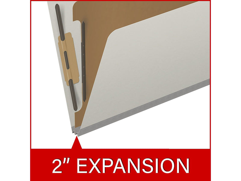 Medical Arts Press Pressboard Classification Folder, 1 Divider, 2" Expansion, Letter Size, Gray, 10/Box (DV-T42-14-3GRY)