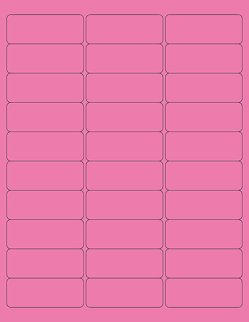 Pink Laser Printer Label, 2-5/8" x 1"