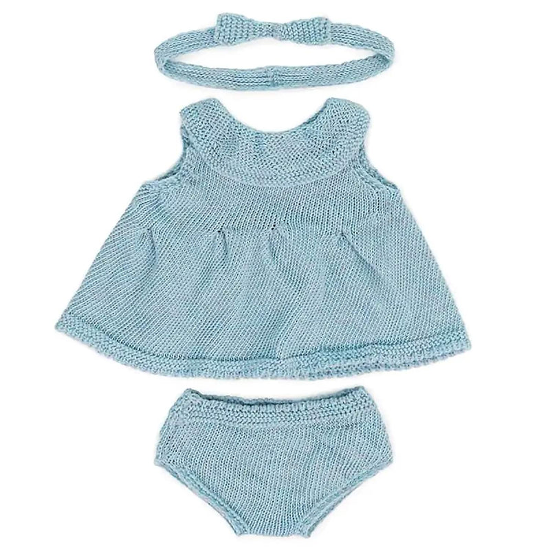 MINILAND Clothes for 15" Dolls, Knitted Outfit Dress & Headband (MLE31687)