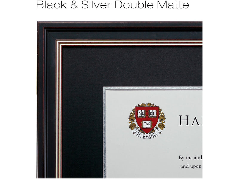 Excello Global Products 11" x 14" Composite Wood Photo/Document Frame, Black/Silver/Red (EGP-HD-0383A)