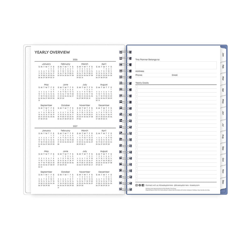 2026 Blue Sky Lindley 5" x 8" Calendar Year Weekly & Monthly Planner, Plastic Cover, Multicolored (101579-26)