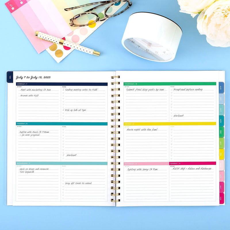 2025-2026 AT-A-GLANCE Simplified by Emily 8.5" x 11" Academic Weekly & Monthly Planner, Poly Cover, Lilac Plaid (EL39-901A-26)