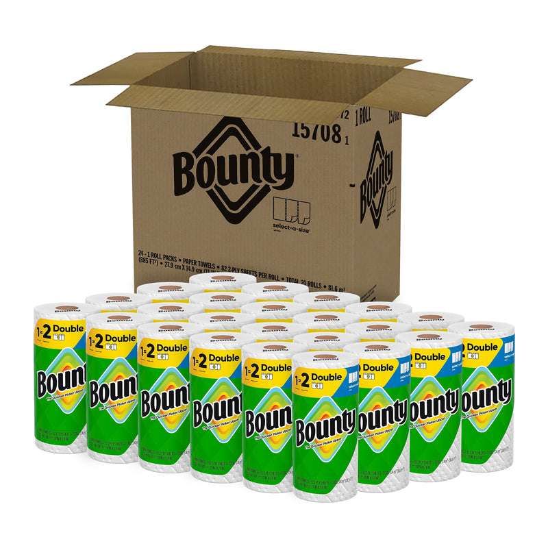 Bounty Select-A-Size Double Roll Paper Towels, 2-ply, 82 Sheets/Roll, 24 Rolls/Pack (66539/5815)
