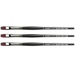 da Vinci TOP-ACRYL Oil and Acrylic Synthetic Bright Red-Brown Flat Brush, 3 Brushes/Pack (DVXVA7185K1-3)