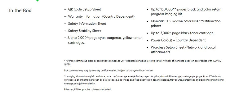 Lexmark CX532adwe Multifunction Color Laser Printer (50M7040)