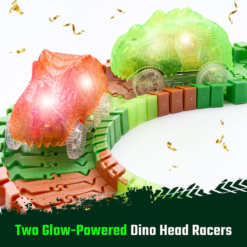 JitteryGit Dino Forest Race Track Site Toy Set, Multicolored (000635983088648)