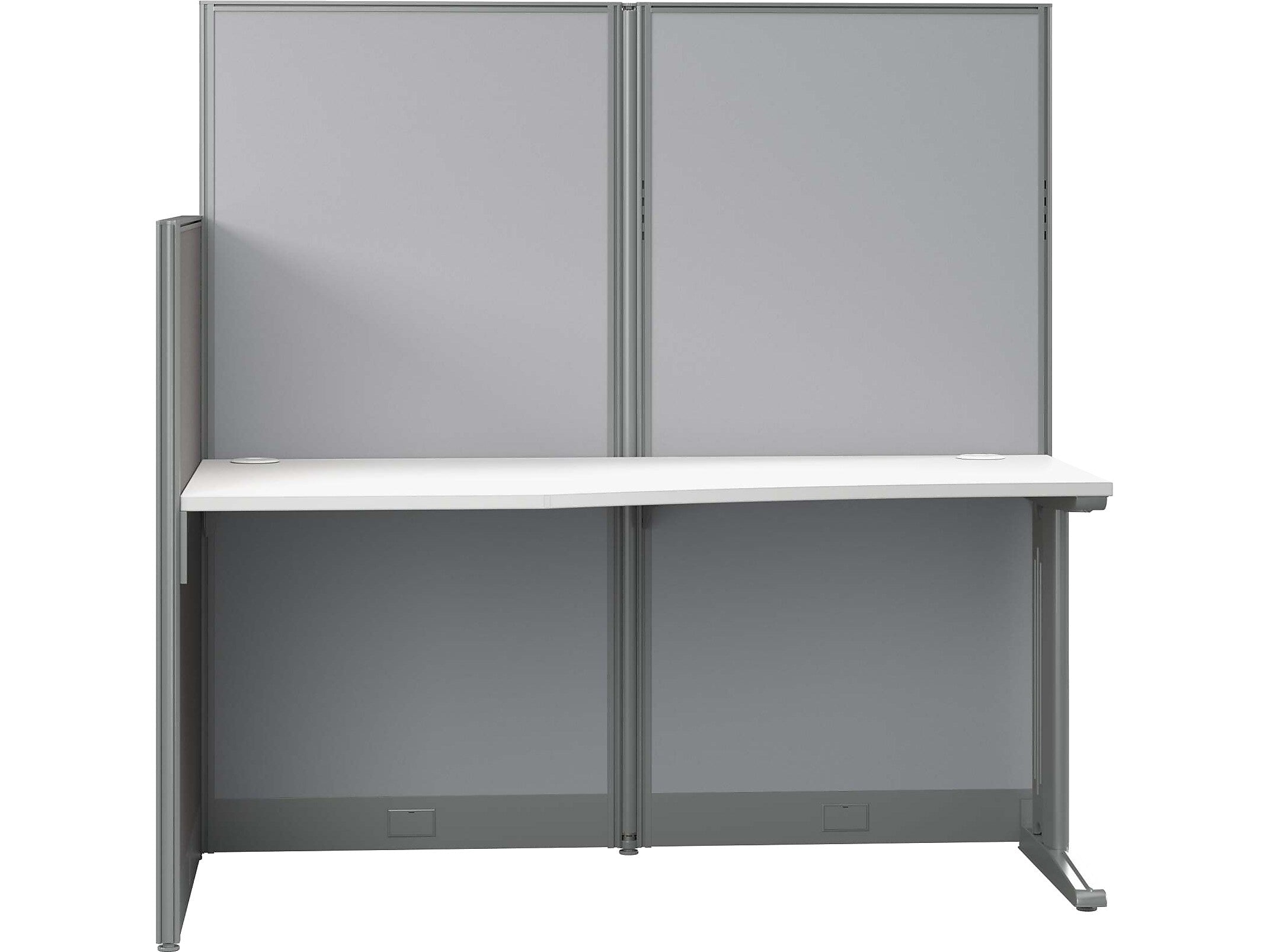 Bush Business Furniture Office in an Hour 63"H x 65"W Cubicle Panel Workstation, Pure White (WC36192-03K)