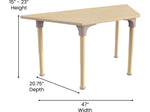 Flash Furniture Bright Beginnings Hercules Trapezoid Table, 47" x 20.75", Height Adjustable, Beech (MK-ME088027-GG)