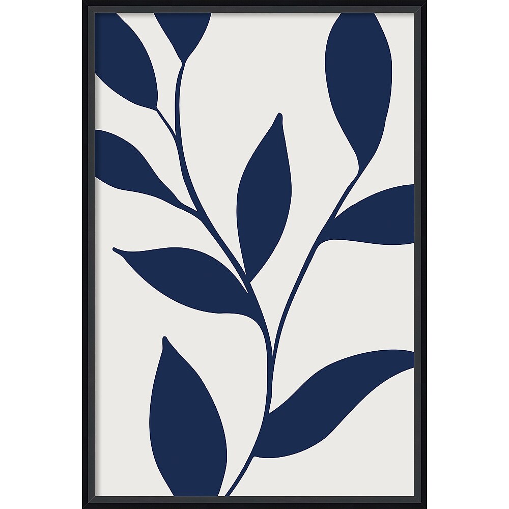 Amanti Art Modern Blue Botanical Abstract Print No 1 by The Creative Bunch Studio Wood Framed Wall Art Print, 23" x 33"