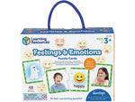 Learning Resources Feelings & Emotions Puzzle Cards, Assorted Colors, 24/Box (LER6091)