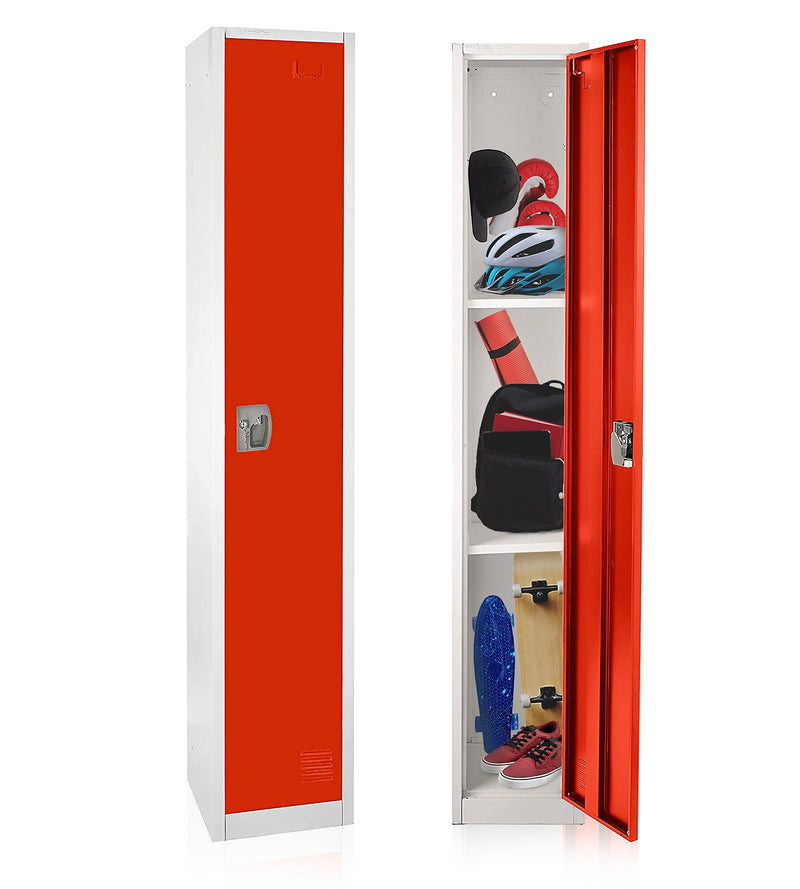 AdirOffice 72"H Single Tier Red Storage Locker (ADI629-201-RED-DL)