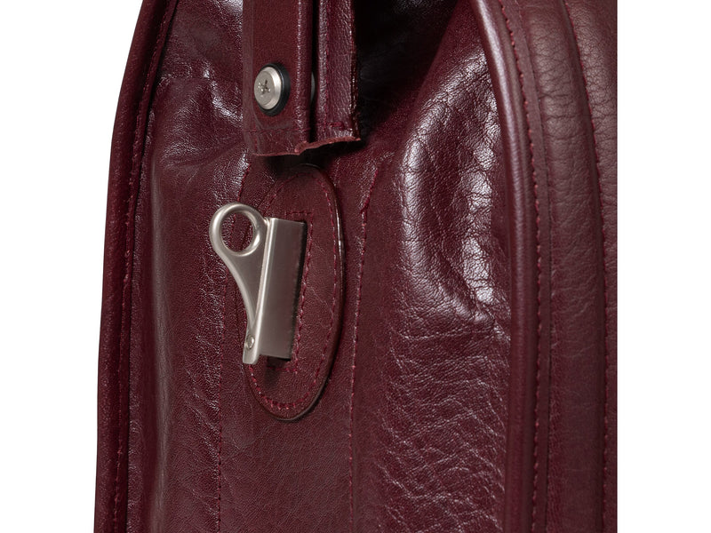 McKlein MORGAN Leather Briefcase, Laptop Compatible, Burgundy (83346)