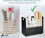 AdirOffice 21-Slot Mobile Roll File, 28.5"H x 30"W x 15.75"D, Black (625-BLK-KIT1)