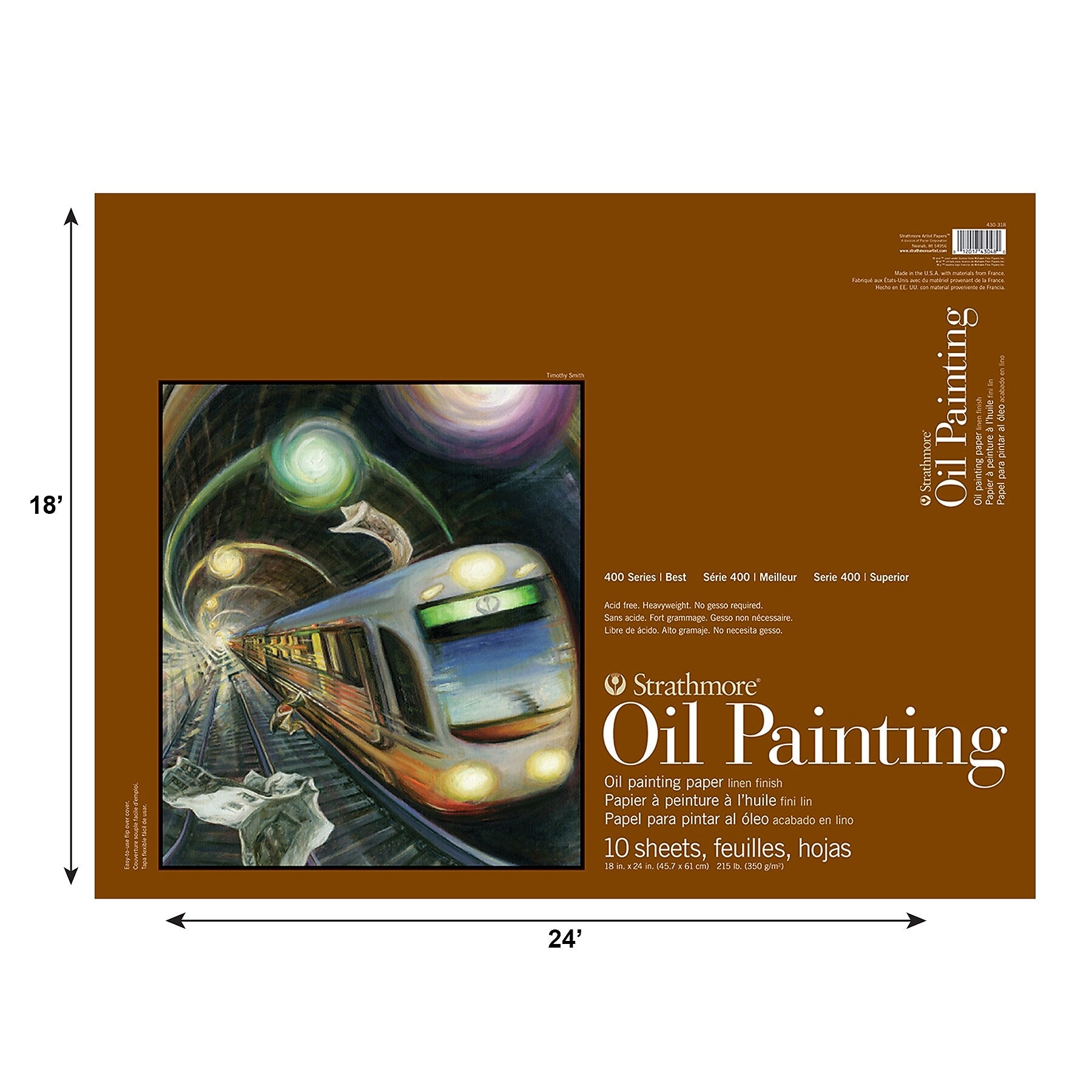 Strathmore 400 Series 18" x 24" Oil Pad, 10 Sheets/Pad (STTP4303181)