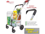 Dbest Cruiser Cart Deluxe 2 Steel Mobile Folding Utility Cart with Swivel Wheels, Silver (01-869)