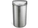 Nine Stars Stainless Steel Sensor Trash Can, 13.2-Gallon, Silver (DZT-50-29SL)