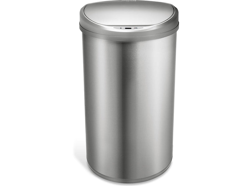 Nine Stars Stainless Steel Sensor Trash Can, 13.2-Gallon, Silver (DZT-50-29SL)