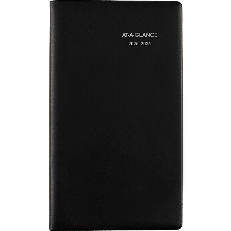 2025-2026 AT-A-GLANCE 3.5" x 6" Academic Year Monthly Planner, Faux Leather Cover, Black (AY53-00-26)