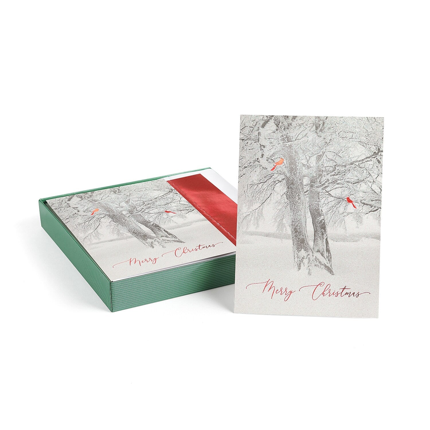 Masterpiece Studios Holiday Collection Cardinal Tree Christmas Cards with Envelopes, 7.8" x 5.6", 15/Pack (978200)