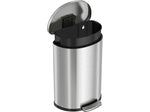 HLS Commercial Stainless Steel Trash Can with Hinged Lid, 13.2-Gallon, Silver (HLSS13DFR)