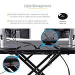 StarTech Adjustable Large Surface Corner Sit Stand Desk Converter for Dual Monitors, Keyboard Tray, 35" x 21" (ARMSTSCORNR)