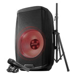 Gemini 2000 Watt 15" LED Bluetooth Loudspeaker, Black (AS-2115-BT-LT-PK)