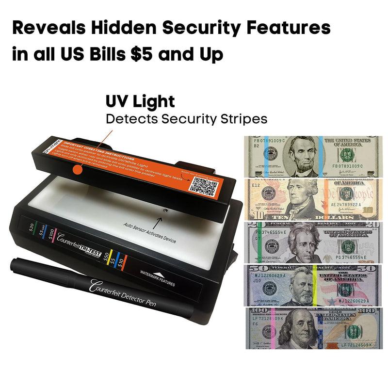 Dri Mark Tri-Test Counterfeit Detection Machine, Black (351TRI)