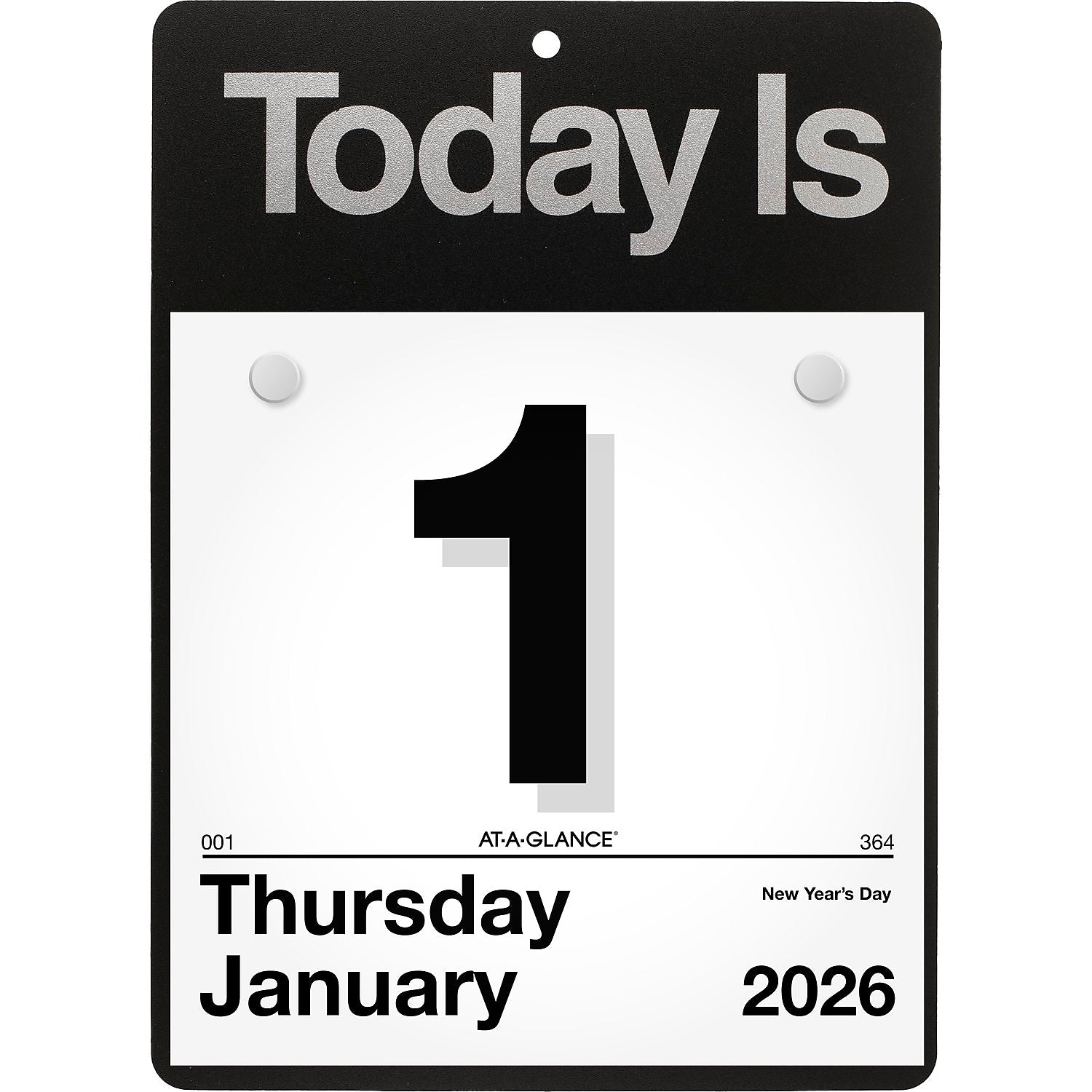 2026 AT-A-GLANCE Today Is 6.63" x 9.13" Daily Wall Calendar, White/Black (K1-00-26)