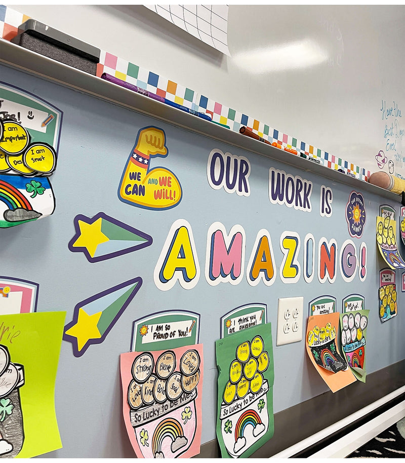Carson Dellosa Education We Stick Together Our Work Is Amazing Student Work Display Bulletin Board Set, 45/Pack (110558)