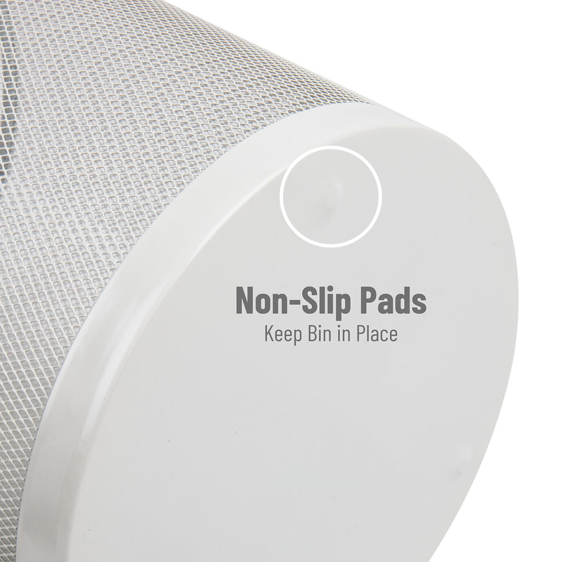 Mind Reader Metal Mesh Trash Can Without Lid, 4.4 Gallon, White (1CIRGA-WHT)