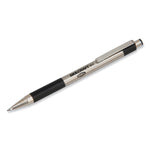 AbilityOne 7520017024609 SKILCRAFT Zebra Stainless-Steel Retractable Gel Pen, Medium, Black Ink, 2/Pack (NSN7024609)