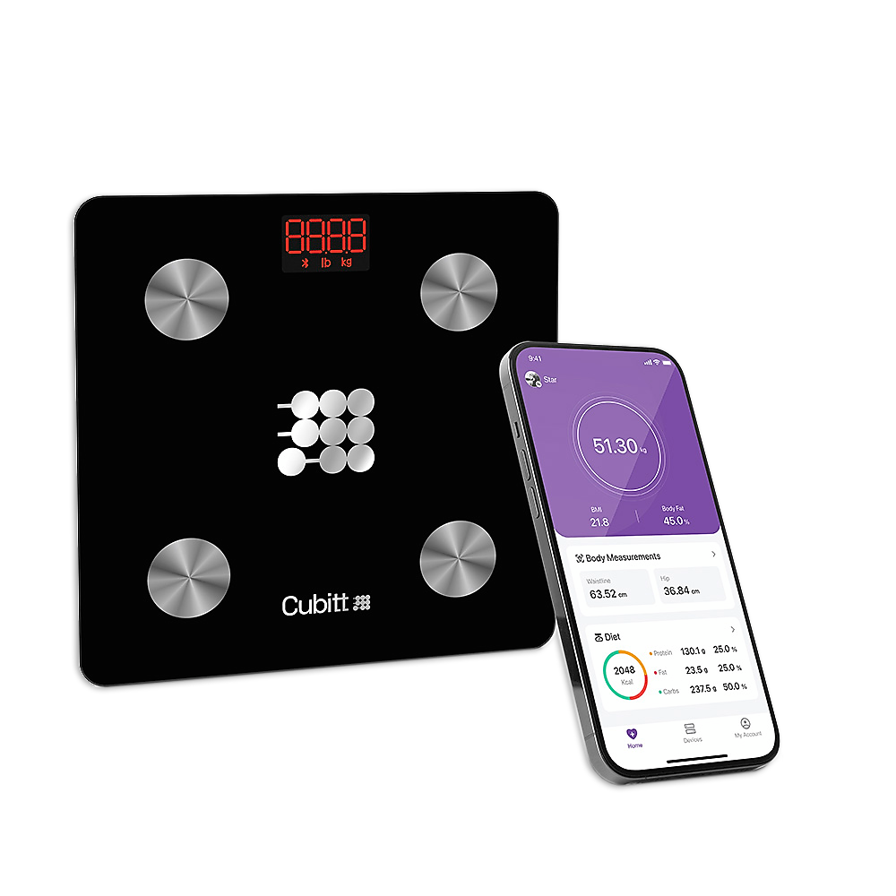 Cubitt Smart Bluetooth BMI Body Composition Bathroom Scale, Obsidian Black (CT-SCALE)
