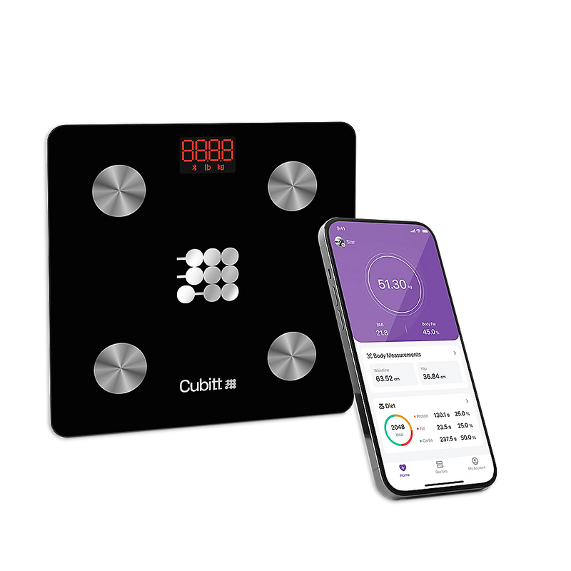 Cubitt Smart Bluetooth BMI Body Composition Bathroom Scale, Obsidian Black (CT-SCALE)