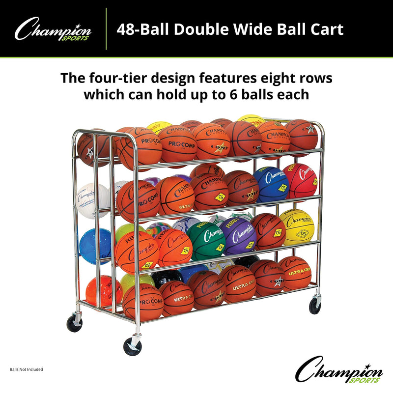 Champion Sports 48-Ball Double Wide Ball Cart