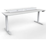 VersaDesk PowerLift Split-Level 60"W Electric Rectangular Adjustable Standing Desk, White (PL2SD6030-WW)