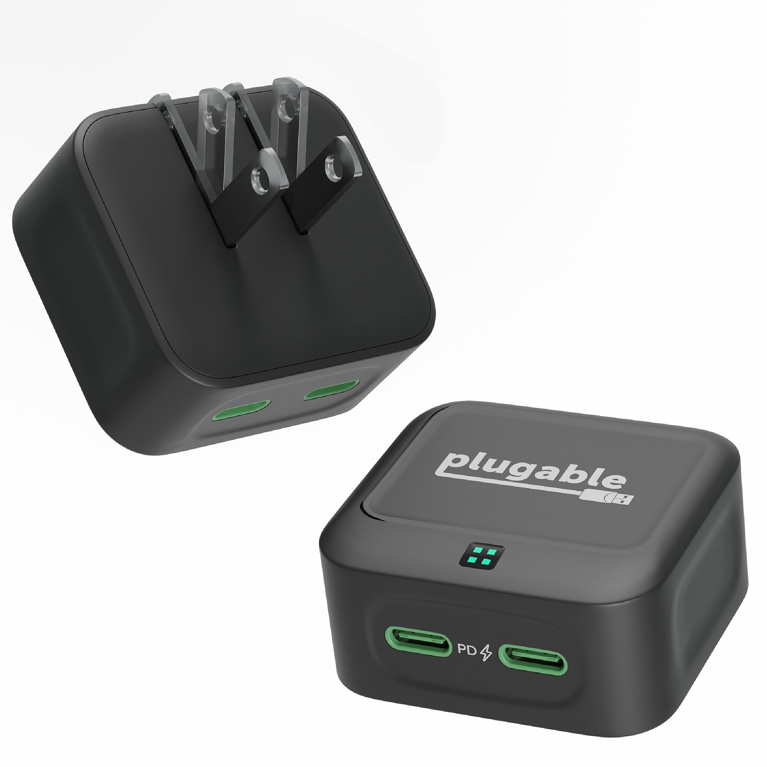 Plugable 40W Dual USB-C Wall Charger, Black (PS-40C2B)