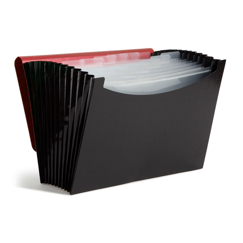 Smead Heavy Duty Plastic Accordion File, 12 Pocket, Letter, Red/Black (70866)