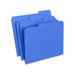 Staples Reinforced File Folders, 1/3-Cut Tab, Letter Size, Blue, 100/Box (ST508911-CC)