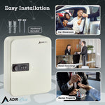 AdirOffice 30-Key Cabinet with Combination Lock and Key Tags, White (682-30-WHI-689-PKG)