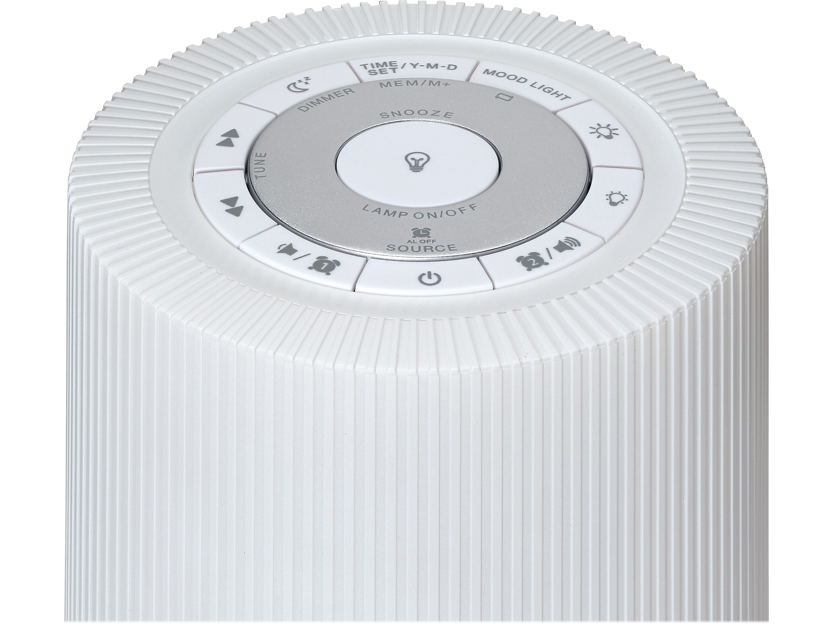 Jensen Mood Lamp Digital Dual Alarm Clock Radio, White (JCR-360)