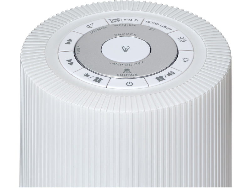 Jensen Mood Lamp Digital Dual Alarm Clock Radio, White (JCR-360)