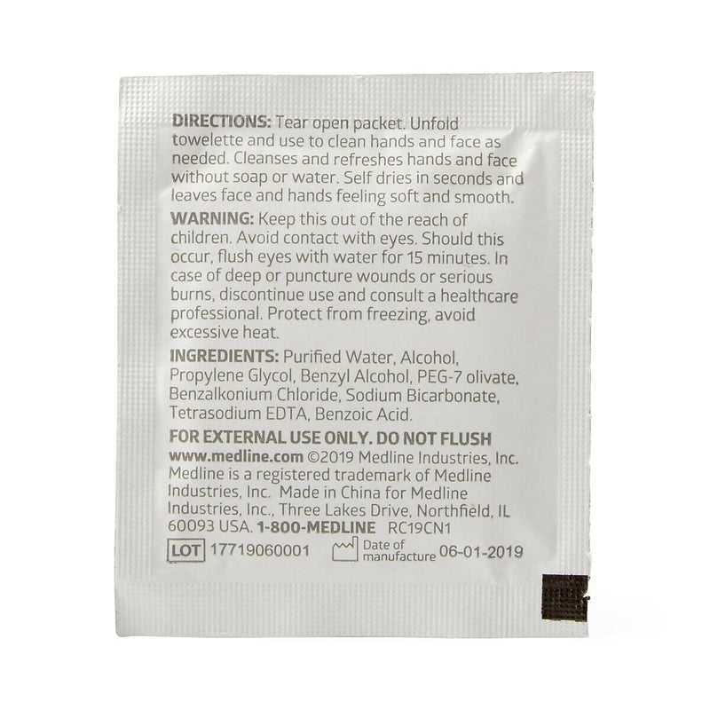 Medline Wash-up Wet Wipes, 5" x 7", 100/Box (MDS094188H)
