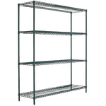 Alera BA Plus 4-Shelf Wire Shelving Kit, 72" x 24" x 72", Black Anthracite Plus (ALESW207224BA)