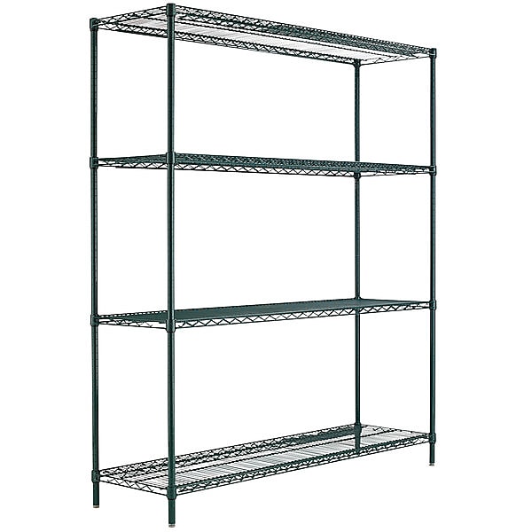 Alera BA Plus 4-Shelf Wire Shelving Kit, 72" x 24" x 72", Black Anthracite Plus (ALESW207224BA)