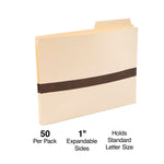 Staples File Pocket, 1" Expansion, Letter Size, Manila, 50/Box (18818)